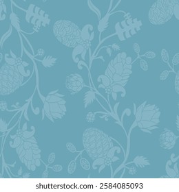 Accent Wall Design Artichokes and acorns botanical character and charm.