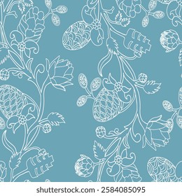 Accent Wall Design Artichokes and acorns botanical character and charm.