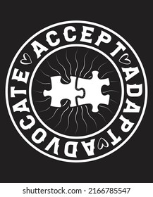 ACCEPT ADAPT ADVOCATE VINTAGE RETRO T-SHIRT DESIGN
