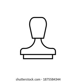 Accept, approved, stamp icon symbol in flat black line style, isolated on white background