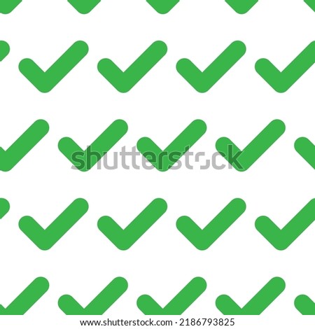 Accept aprove icons seamless pattern. Check tick mark symbol. Checkmark yes ok sign