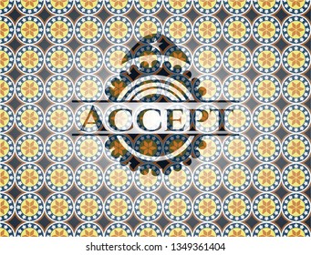 Accept arabesque emblem. arabic decoration.