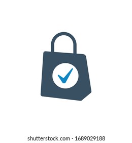 Accept, bag icon (vector illustration)