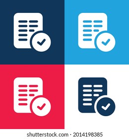 Vier-Farben-Minimal-Icon-Set akzeptieren