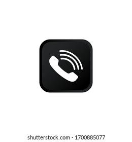 Accept call icon modern button for web or appstore design black symbol isolated on white background. Vector EPS 10.
