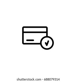 accept card line black icon