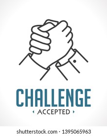 Accept the challenge icon - two embrace hands - bussines concept 