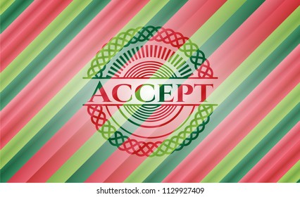 Accept christmas colors style badge.