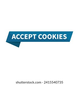 Accept Cookies Blue Ribbon Rectangle Shape For Sign Information Website Security
 svg