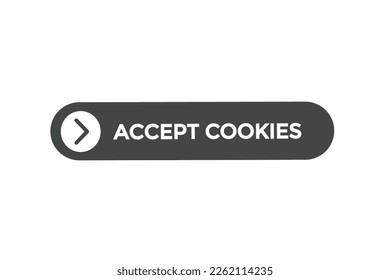 Cookies-Button-Vektorgrafiken akzeptieren.Signieren Sie Sprachblase auf dem Etikett akzeptieren Cookies
