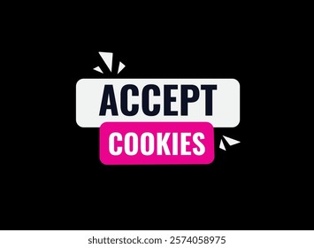 Accept cookies , clock, button, Application, Button, Background, vector, banner template, website, design,
