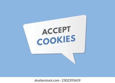Accept Cookies text Button. Accept Cookies Sign Icon Label Sticker Web Buttons