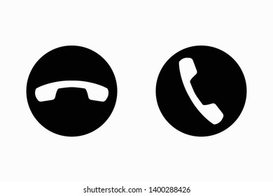 Accept Decline Phone Call Icon on white background