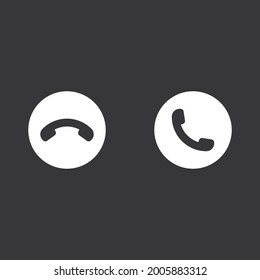 Accept and decline phone icon on grey background