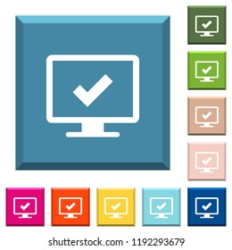Accept display settings white icons on edged square buttons in various trendy colors