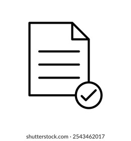 Accept document icon Outline vector for web ui