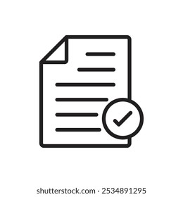 Accept document icon Simple thin outline