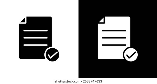Accept document icon symbols. Vector illustration.