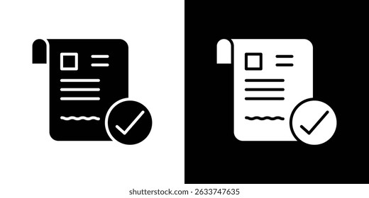 Accept document icon symbols. Vector illustration.