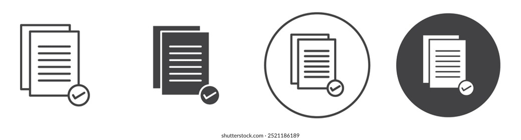 Accept document icon thin line illustration