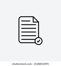 Accept document icon in tree different line stroke sizes.