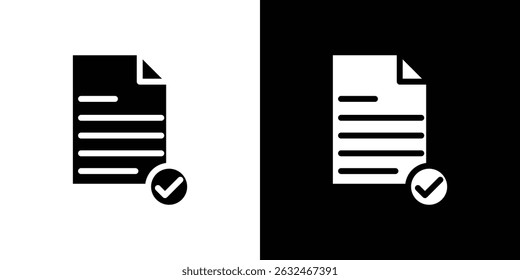 Accept document icon Vector in flat style. Collection silhouettes