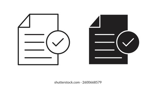 Accept document icons graphics set vectors