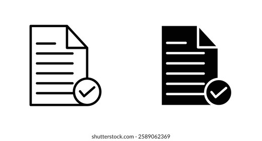 Accept document icons thin line illustrations designs