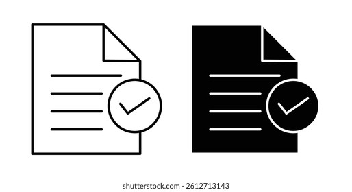Accept document icons. thin line vector icons