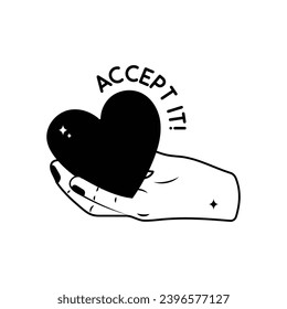 Accept it doodle vector outline Sticker. EPS 10 file