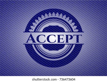 Accept emblem with jean high quality background