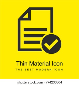 Accept file or checklist bright yellow material minimal icon or logo design