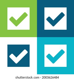Accept Flat four color minimal icon set