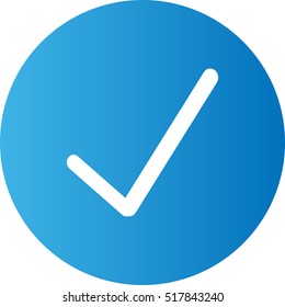 accept flat icon blue