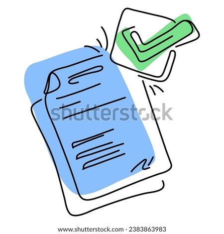 Accept Flat Illustration of the approved stamp concept, suitable for use on commercial websites, marketing collateral, and product packaging