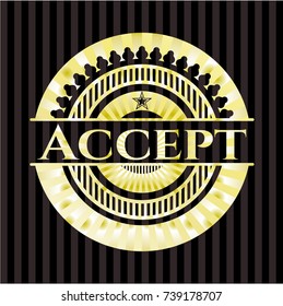 Accept gold shiny emblem