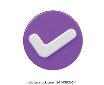 Symbol 3D-Rendering-Illustration akzeptieren