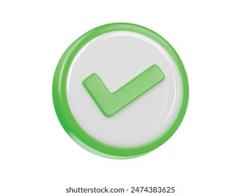 Accept icon 3d render illustration