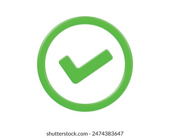 Accept icon 3d render illustration