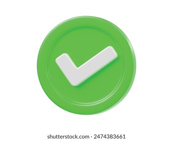 Accept icon 3d render illustration