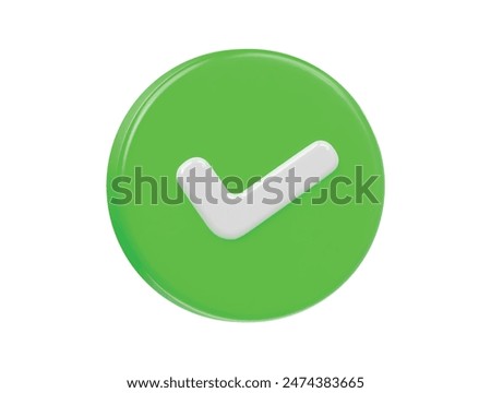 Accept icon 3d render illustration