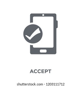 Accept icon. Accept design concept from Success collection. Simple element vector illustration on white background.