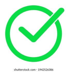 Icono Aceptar, ilustración vectorial de color verde. Estilo de diseño plano
