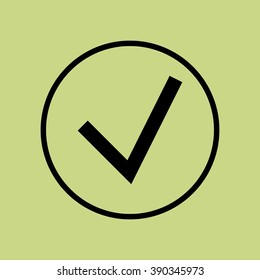 Accept icon, on green background