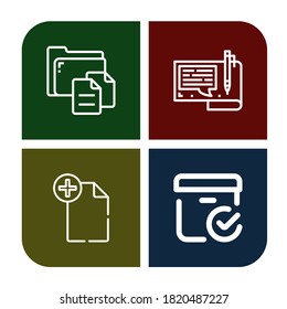 aceptar conjunto de iconos. Colección de archivos, iconos de cuadros marcados