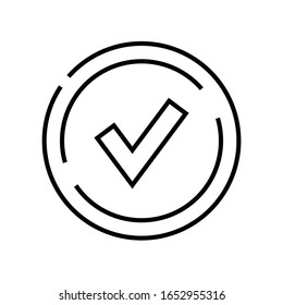 Aceptar icono de línea, signo de concepto, ilustración de vector de esquema, símbolo lineal.