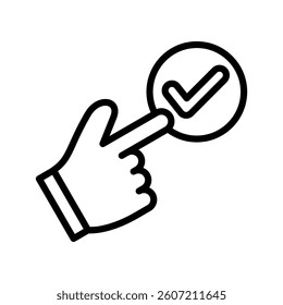 Accept Line Vector Illustration On White Background.