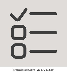 Accept List Icon in Simple, Flat and Minimalist Style