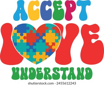 Accept Love Understand T shirt Design Lover