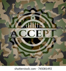 Accept on camouflaged pattern